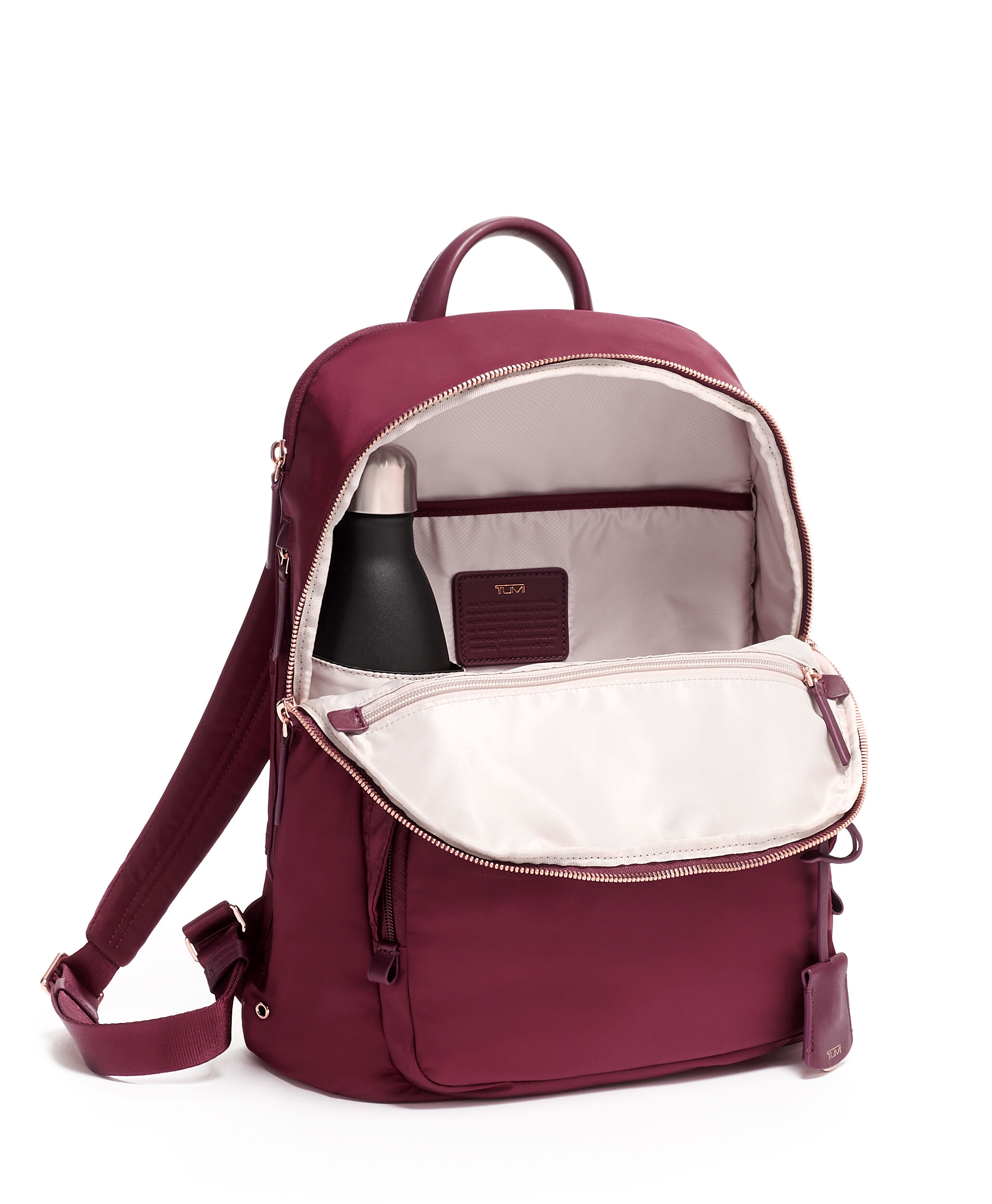 tumi burgundy backpack