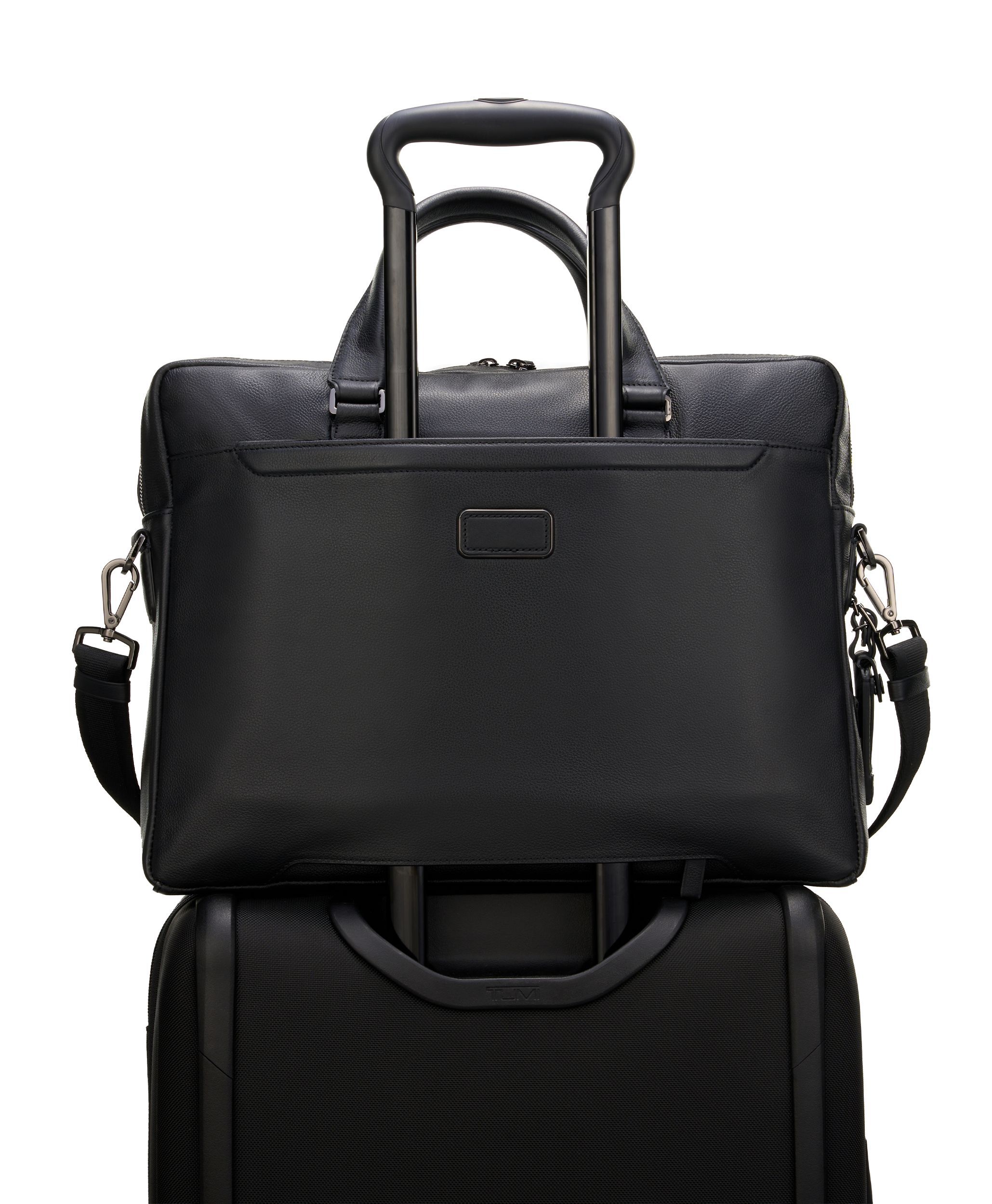 Tumi black leather briefcase on sale