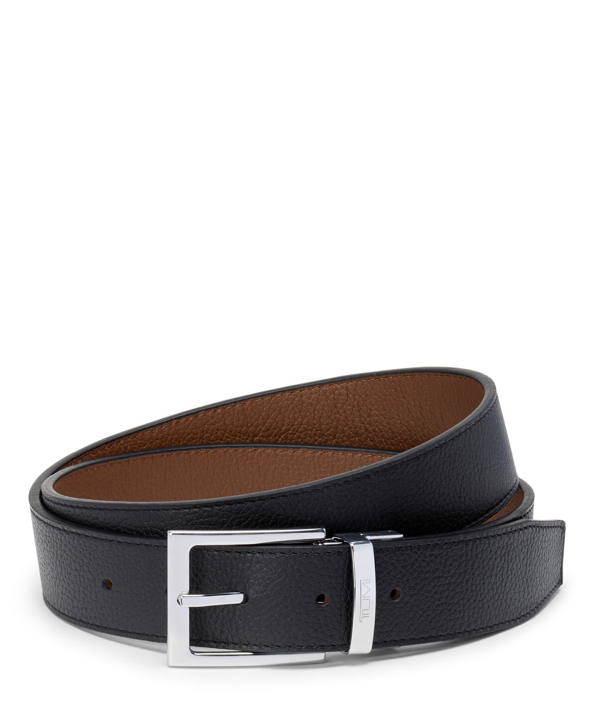 Belts Ceinture r&eacute;versible rectangulaire en cuir Saffiano, 35 mm