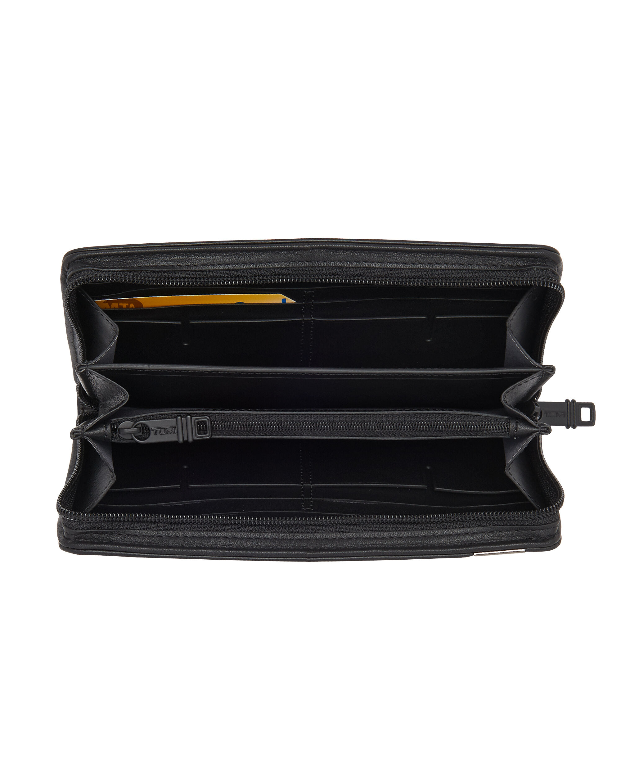 tumi double zip around clutch